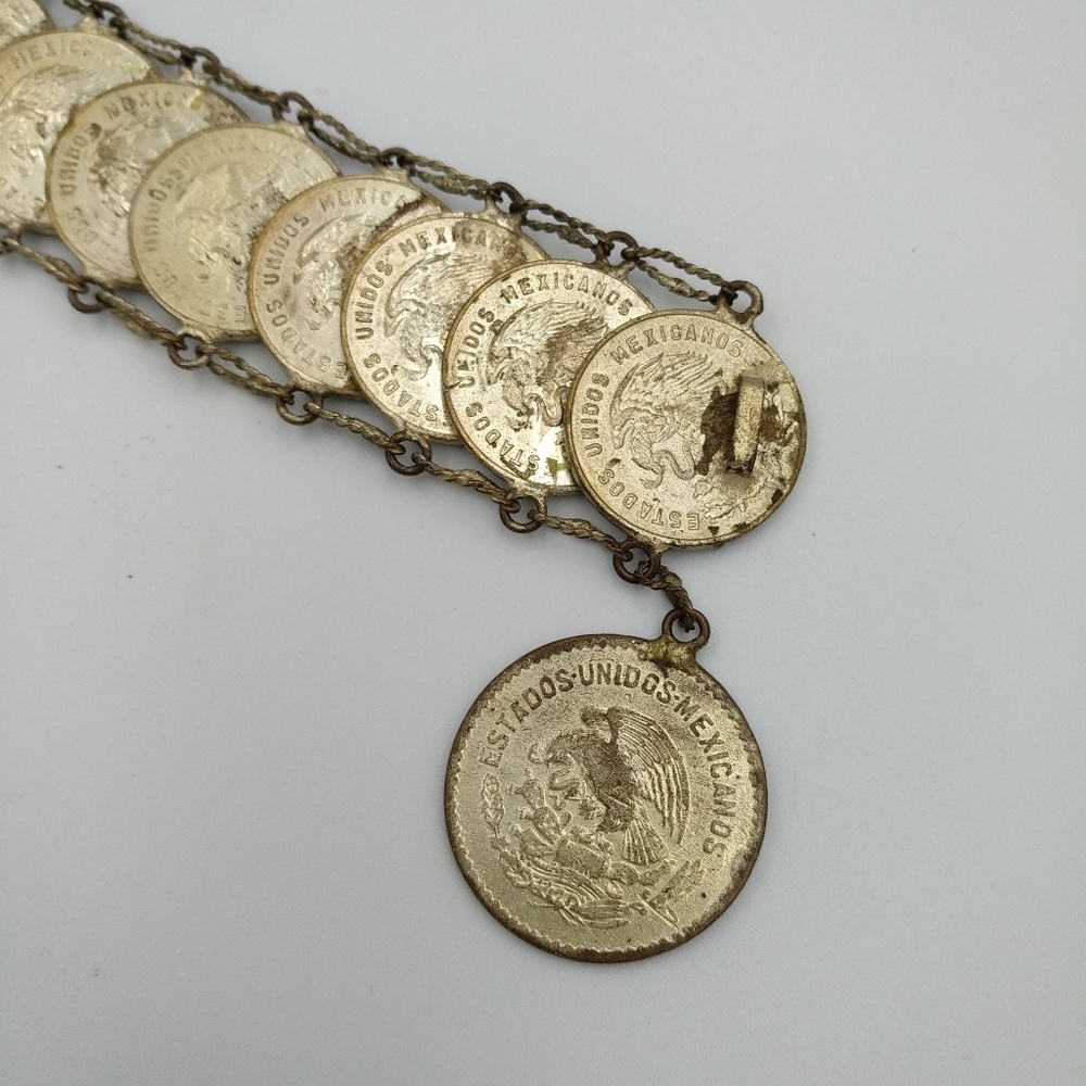 Vintage mexican coin brazalete